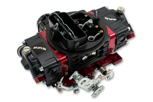 Carburetor - Brawler Street - Model 4150 - 4-Barrel - 650 CFM - Square Bore - Electric Choke - Mechanical Secondary - Dual Inlet - Aluminum - Black / Red Anodized - Each