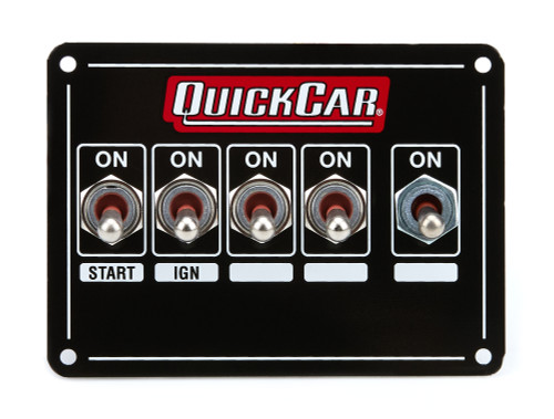 Switch Panel - Extreme - Dash Mount - 4.125 x 3 in - 4 Toggles / 1 Momentary Toggle - 3 Wheel Brake Harness - Black - Each