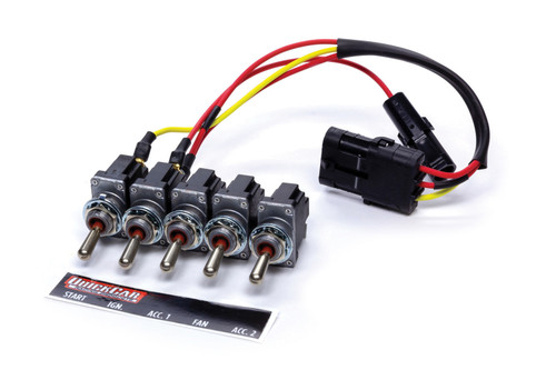 Switch Panel - 3.75 x 1.25 in - 4 Toggles / 1 Momentary Toggle - Kit