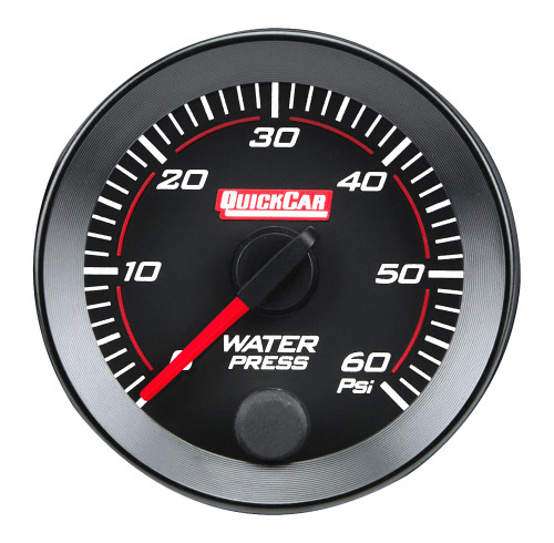 Water Pressure Gauge - Redline - 0-60 psi - Electric - Analog - Full Sweep - 2-1/16 in Diameter - Black Face - Each