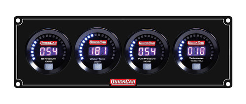 Gauge Panel Assembly - Digital Series - Digital - Oil Pressure / Water Temperature / Fuel Pressure / Tachometer - Black Face - Kit
