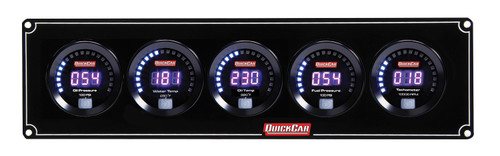 Gauge Panel Assembly - Digital Series - Digital - Oil Pressure / Water Temperature / Fuel Pressure / Oil Temperature / Tachometer - Black Face - Kit