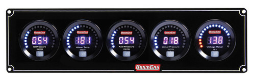 Gauge Panel Assembly - Digital Series - Digital - Oil Pressure / Water Temperature / Fuel Pressure / Water Pressure / Voltmeter - Black Face - Kit