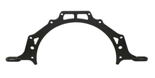 Motor Plate - Mid - 0.375 in Thick - Steel - Black Powder Coat - Small Block Chevy - Each