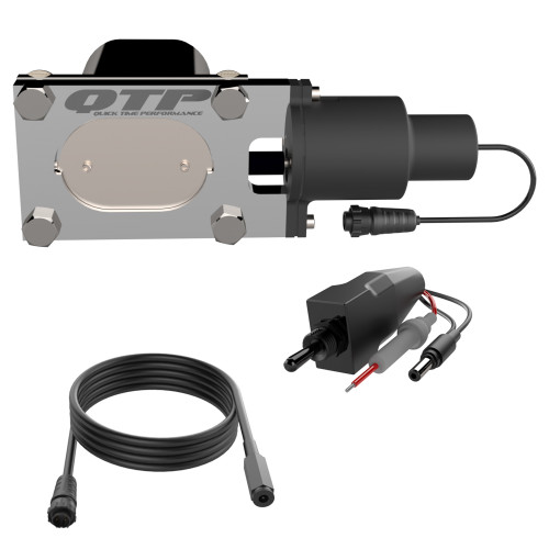 Exhaust Cut-Out - Low Profile Oval - Electric - Weld-On - Single - 2.25 to 3 in Pipe Diameter - Hardware / Switch / Wire Harness Included - Aluminum / Stainless - Natural - Kit