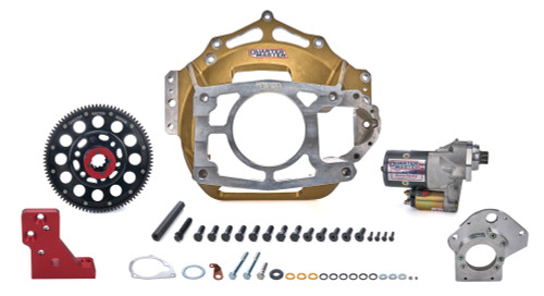 Bellhousing - Clutchless - Bellhousing / Flywheel / Hardware / Starter - Reverse Mount - Magnesium - 2-Piece Seal - Chevy - Bert / Brinn - Kit