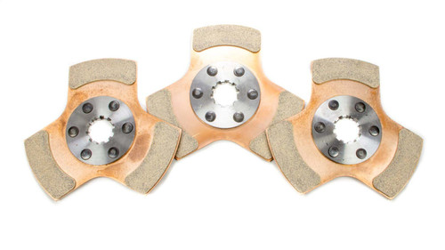 Clutch Disc - 6.25 Assault Weapon Series - 6.25 in Diameter - 1-1/8 in x 10 Spline - Rigid Hub - 3 Puck - Metallic - Universal - Set of 3