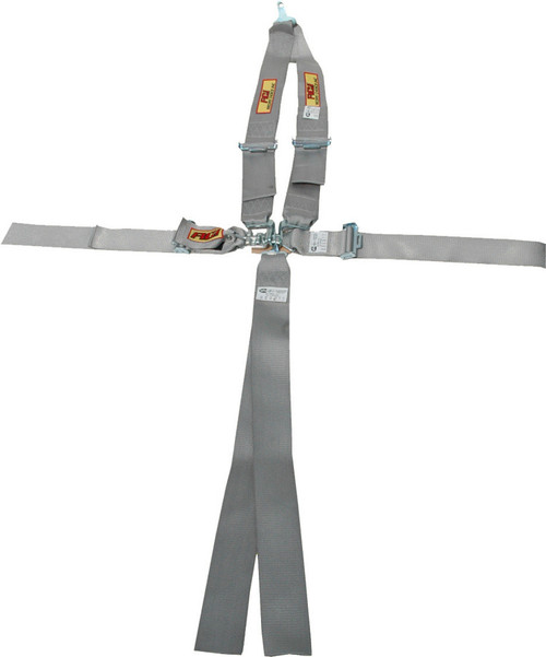 Harness - Platinum Series - 5/6 Point - Latch and Link - SFI 16.1 - Pull Down Adjust - Bolt-In / Wrap Around - V-Type Harness - Silver Gray - Kit