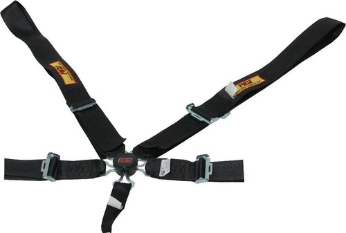 Harness - 5 Point - Camlock - SFI 16.1 - Pull Up Adjust - Bolt-In / Wrap Around - Individual Harness - Black - Dragster - Kit