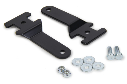 Brake Line Tab - Bolt-On - 5/16 in Mounting Hole - 0.25 in Thick - Hardware Included - Steel - Black Powder Coat - Pair
