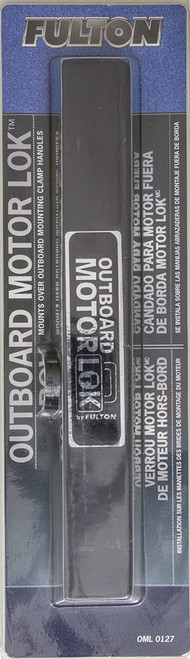 Outboard Motor Lock - Foam Padding - 2 Keys - Steel - Black Powder Coat - Each