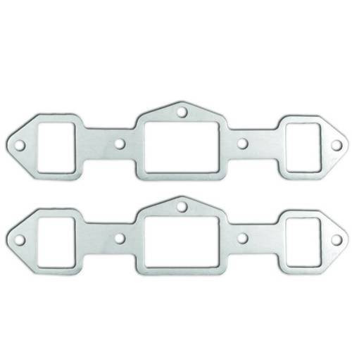 Exhaust Header / Manifold Gasket - 1.625 x 2.188 in Rectangle Port - 3.375 x 2.188 in Center Port - Graphite - Diesel / Gas - Oldsmobile V8 - Pair