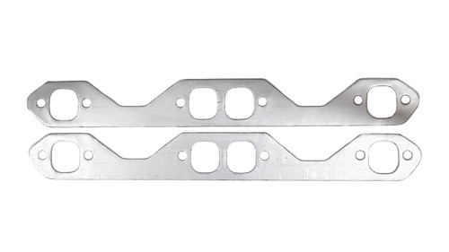 Exhaust Header / Manifold Gasket - 1.375 x 1.500 in Raised Rectangular Port - Graphite - Small Block Chevy - Pair