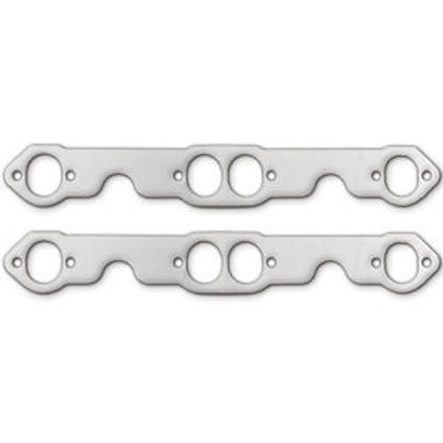 Exhaust Header / Manifold Gasket - 1.500 x 1.750 in Oval Port - Graphite - Small Block Chevy - Pair