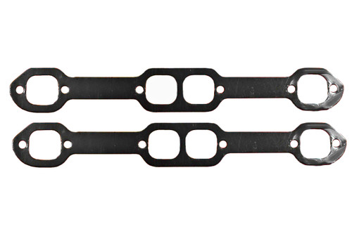 Exhaust Header / Manifold Gasket - 1.625 x 1.750 in Rectangular Port - Steel Core Laminate - 18 Degree Heads - Small Block Chevy - Pair