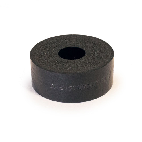 Bump Stop - 5150 Series - Puck - 2 in OD - 0.5 in ID - 0.75 in Tall - Extra Hard - 75 Durometer - Foam - Black - Each