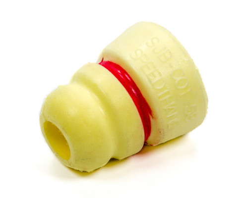 Bump Stop - COT Series - Tree - 2 in OD - 2.27 in Tall - Shock Mount - Soft - Red Stripe - Rubber - White - Each