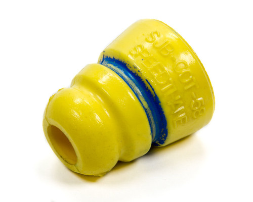 Bump Stop - COT Series - Tree - 2 in OD - 2.27 in Tall - Shock Mount - Hard - Blue Stripe - Rubber - White - Each