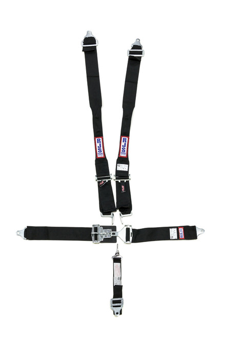 Harness - 5 Point - Latch and Link - SFI 16.1 - 38 in Length - Pull Down Adjust - Bolt-In / Wrap Around - Individual Harness - Black - Kit