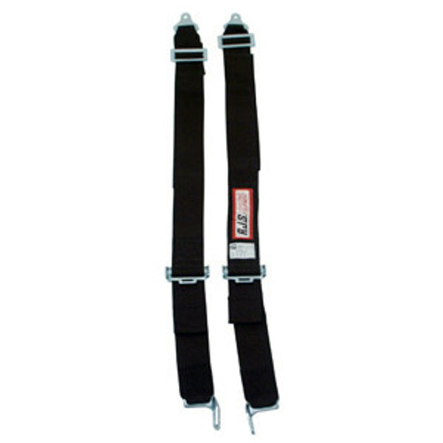 Shoulder Belt - Latch and Link - SFI 16.1 - 44 in Length - 3 in Width - Pull Down Adjust - Bolt-In - Individual Harness - Black - Kit
