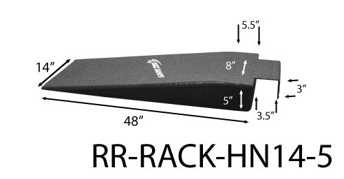 Trailer Ramp - Hook Nose - 5.25 in Lift Height - 48 in Long - 14 in Wide - 6.4 Degree Incline - 1500 lb Capacity - Pair