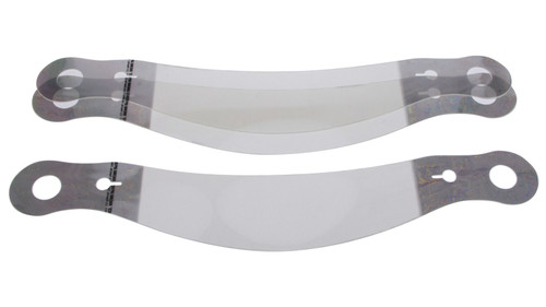 Helmet Shield Tear Off - Xstack 10 - 2 mm Thick - 12.125 in Center to Center - Plastic - Clear - Bell / G-Force / RJS / Zamp Helmets - Set of 30