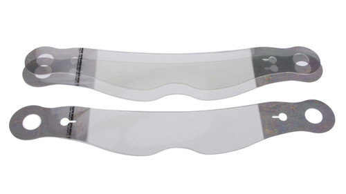 Helmet Shield Tear Off - Xstack 10 - 2 mm Thick - 12.25 in Center to Center - Nose Notch - Plastic - Clear - Bell Vador / RaceQuip Vesta 15 - Set of 30