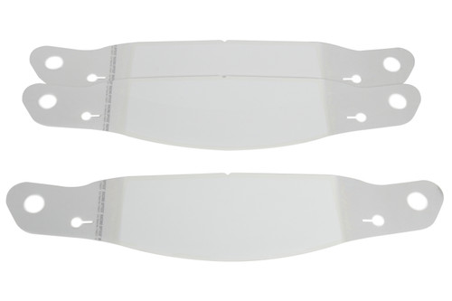 Helmet Shield Tear Off - Xstack 10 - Perimeter Seal - 2 mm Thick - 11.5 in Center to Center - Plastic - Clear - Arai / Bell / HJC / Icon / Shoei / Stand Helmets - Set of 30
