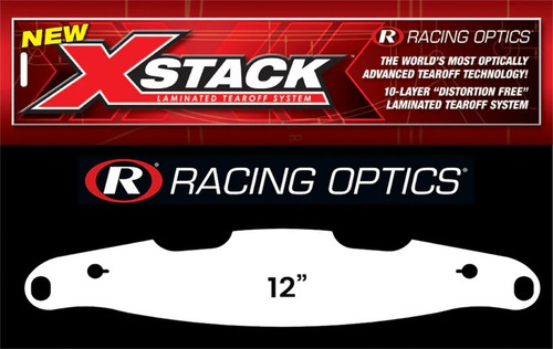 Helmet Shield Tear Off - Xstack 10 - 2 mm Thick - 12 in Center to Center - Plastic - Clear - Arai Corsair V / RX-Q - Set of 30