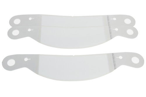 Helmet Shield Tear Off - Perimeter seal - 2 mm Thick - 11.875 in Center to Center - Plastic - Clear - Impact Helmets - Set of 30