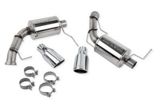 Exhaust System - Axle-Back - 2.5 in Tailpipe - 3.5 in Chrome Tips - Stainless - Polished - Ford Mustang 2011-14 - Kit