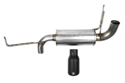 Exhaust System - R-Series - Axle-Back - 2.5 in Diameter - Single Rear Exit - 4 in Black Tips - Stainless - Natural - Ford EcoBoost-Series - Ford Midsize SUV 2021-22 - Kit
