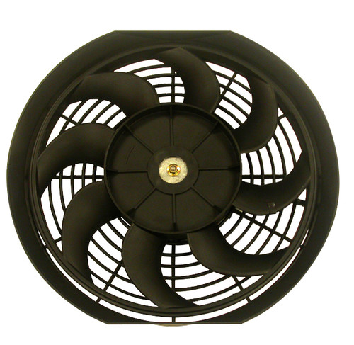 Electric Cooling Fan - 12 in Fan - Push / Pull - 1450 CFM - 12V - Curved Blade - 11.75 x 12.5 in - 2.75 in Thick - Plastic - Kit