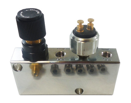 Proportioning Valve - 3/8-24 in Female Inlet - 3/8-24 in Female Outlet - Adjustable - Knob Style - Aluminum - Chrome - Each Proportioning Valve - 3/8-24 in Female Inlet - 3/8-24 in Female Outlet - Adjustable - Knob Style - Aluminum - Chrome - Each