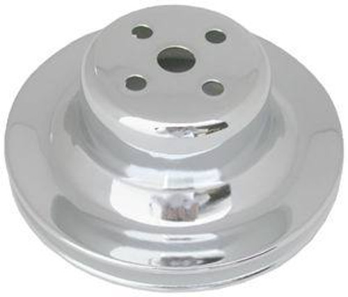 Water Pump Pulley - V-Belt - 1 Groove - 5.88 in Diameter - Aluminum - Chrome - Small Block Ford - Each