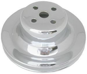 Water Pump Pulley - V-Belt - 1 Groove - 5.88 in Diameter - Aluminum - Chrome - Small Block Ford - Each