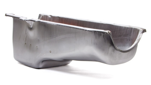 Engine Oil Pan - Rear Sump - 4 qt - 8 in Deep - Steel - Natural - 1-Piece Seal - Small Block Chevy - Each Engine Oil Pan - Rear Sump - 4 qt - 8 in Deep - Steel - Natural - 1-Piece Seal - Small Block Chevy - Each