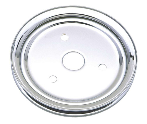 Crankshaft Pulley - V-Belt - 1 Groove - 6.8 in Diameter - Steel - Chrome - Short Water Pump - Small Block Chevy - Each