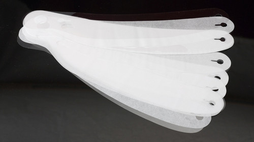 Helmet Shield Tear Off - 2 mm Thick - 12.375 in Center to Center - Plastic - Clear - RaceQuip Full Face Helmet - Set of 20