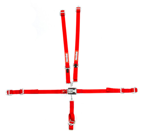 Harness - 5 Point - Latch and Link - SFI 16.2 - Pull Up Adjust - Bolt-In / Wrap Around - Individual Harness - Red - Jr Dragster / Quarter Midget - Kit