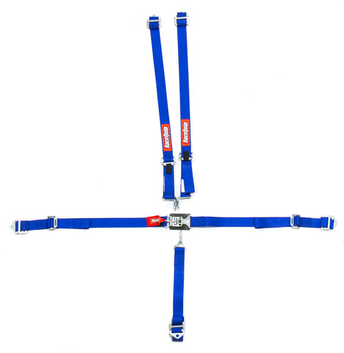Harness - 5 Point - Latch and Link - SFI 16.2 - Pull Up Adjust - Bolt-In / Wrap Around - Individual Harness - Blue - Jr Dragster / Quarter Midget - Kit