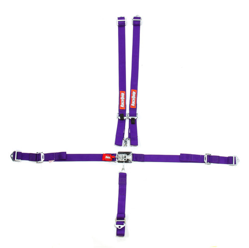 Harness - 5 Point - Latch and Link - SFI 16.2 - Pull Up Adjust - Bolt-In / Wrap Around - Individual Harness - Purple - Jr Dragster / Quarter Midget - Kit
