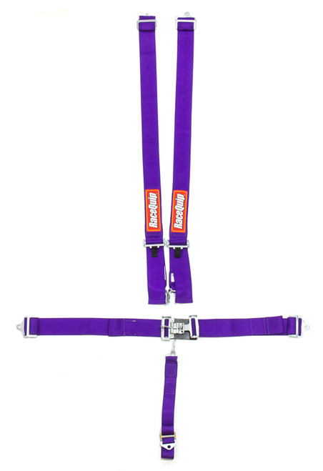 Harness - 5 Point - Latch and Link - SFI 16.1 - Pull Down Adjust - Bolt-In / Wrap Around - Individual Harness - Purple - Kit