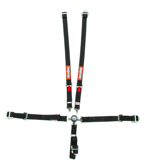 Harness - 5 Point - Camlock - SFI 16.2 - Pull Up Adjust - Bolt-In / Wrap Around - Individual Harness - Black - Jr Dragster / Quarter Midget - Kit