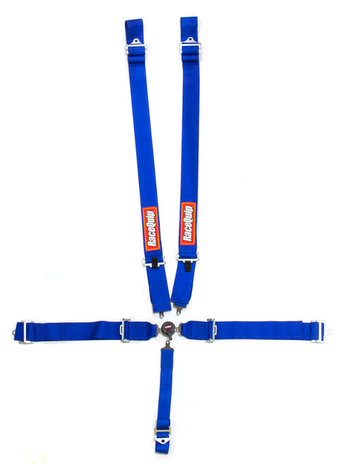 Harness - Sportsman - 5 Point - Camlock - SFI 16.1 - Pull Down Adjust - Bolt-In / Wrap Around - Individual Harness - Blue - Kit
