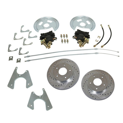Brake System - Disc Conversion - Rear - 1 Piston Caliper - 11.000 in Plain Rotor - Iron - Natural - GM A-Body 1964-72 - Kit