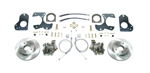 Brake System - Disc Conversion - Rear - 1 Piston Caliper - 11.000 in Plain Rotor - Offset Hat - Iron - Natural - GM 10-Bolt 1978-88 - Kit