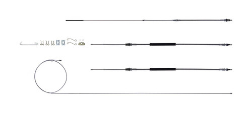 Parking Brake Cable Kit - Braided Stainless - Natural - GM A-Body 1968-72 - Kit