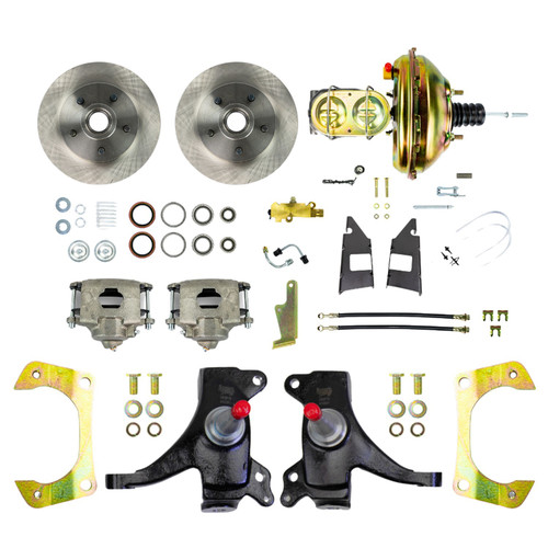 Brake System - Street Series - Disc Conversion - Front - 1 Piston Caliper - 11.000 in Rotors - 2 in Drop Spindles - Iron - Natural - 2WD - GM Fullsize Truck 1973-87 - Kit Brake System - Street Series - Disc Conversion - Front - 1 Piston Caliper - 11.000 in Rotors - 2 in Drop Spindles - Iron - Natural - 2WD - GM Fullsize Truck 1973-87 - Kit