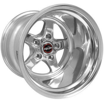 Wheel - 92 Drag Star - 15 x 14 in - 4.000 in Backspace - 5 x 4.75 in Bolt Pattern - Aluminum - Polished - Each